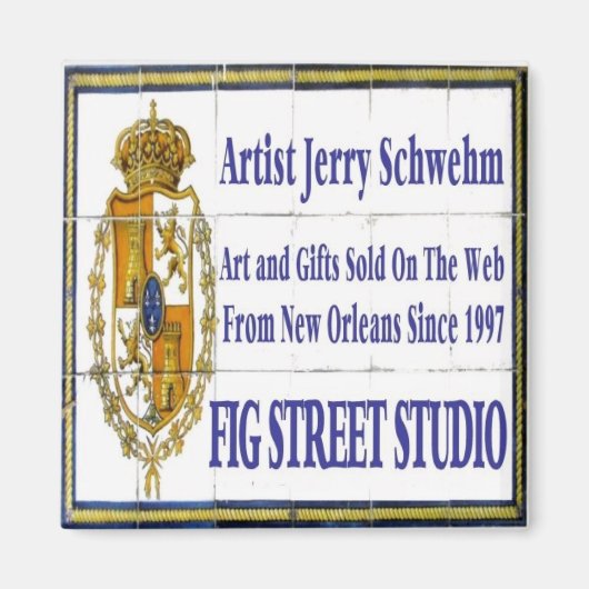 Fig Street Studio Tegel Mural Magneet (Voorkant)