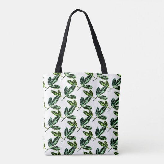 Fig Tree Leaf Pattern Canvas tas (Achterkant)