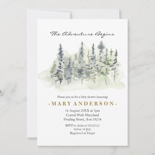 Fig Tree Rustic Boho Forest baby shower Uitnodigin Kaart (Voorkant)