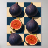 Fig wall art, Trendy Kitchen art for Food Lover Poster (Voorkant)