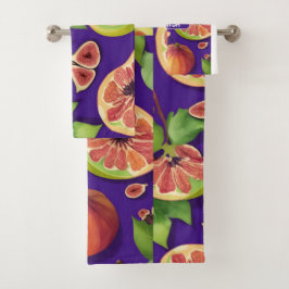 Fig Waterverf Kleurrijk Gepersonaliseerd Patroon Bad Handdoek