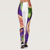 Fig Waterverf Kleurrijk Gepersonaliseerd Patroon Leggings (Achterkant)