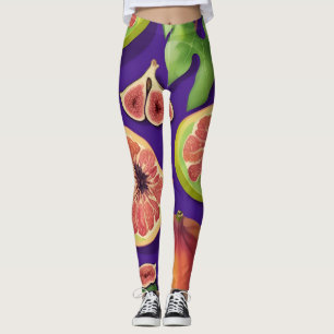 Fig Waterverf Kleurrijk Gepersonaliseerd Patroon Leggings