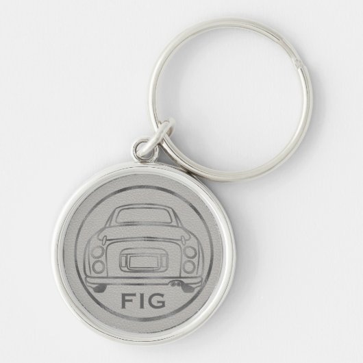 Figarages Monogram Topaz Mist Silver Figaro Sleutelhanger (Voorkant)