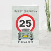 Figarald Green Figaro Car Birthday Kaart (Voorkant)
