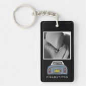 Figaraties Lapis Grijs Figaro Foto Monogram Sleutelhanger (Voorkant)