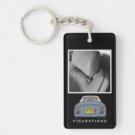 Figaraties Lapis Grijs Figaro Foto Monogram Sleutelhanger (Voorkant)