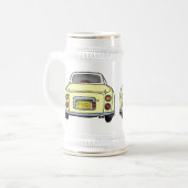 Figaraties Monogram Geel Figaro Auto Bier Stein Bierpul (Voorkant links)
