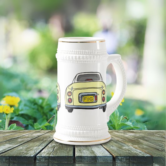 Figaraties Monogram Geel Figaro Auto Bier Stein Bierpul