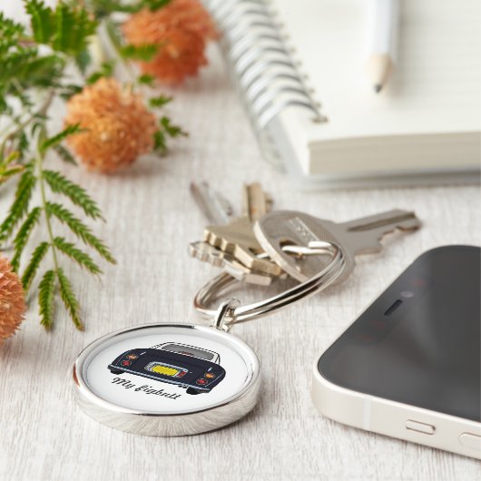 Figarations Funny Black Figaro Naam van de auto Sleutelhanger (Zijkant)