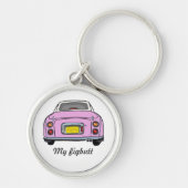 Figarations Funny Pink Figaro Naam van de autobest Sleutelhanger (Voorkant)