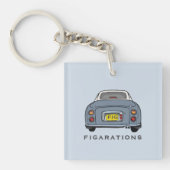 Figarations Lapisgrijs Figaro Auto Monogram Sleutelhanger (voorkant)
