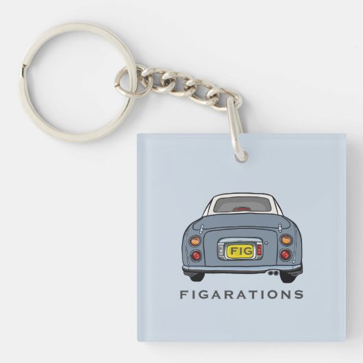 Figarations Lapisgrijs Figaro Auto Monogram Sleutelhanger (voorkant)