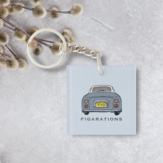Figarations Lapisgrijs Figaro Auto Monogram Sleutelhanger