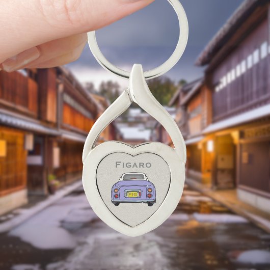 Figarations Lila Figaro Auto Monogram Zilveren Har Sleutelhanger