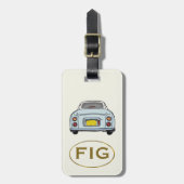 Figarations Monogram Bleek Aqua Figaro Bagagetail Bagagelabel (Voorkant verticaal)