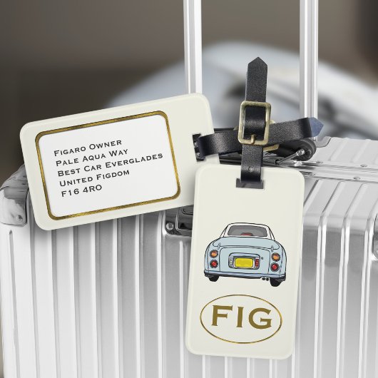 Figarations Monogram Bleek Aqua Figaro Bagagetail Bagagelabel