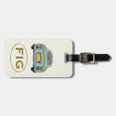 Figarations Monogram Groene Figaro Auto Bagagelabe Bagagelabel (Voorkant horizontaal)