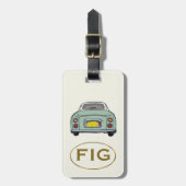 Figarations Monogram Groene Figaro Auto Bagagelabe Bagagelabel (Voorkant verticaal)