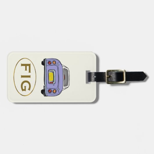 Figarations Monogram Lila Figaro Auto Bagagelabel (Voorkant horizontaal)