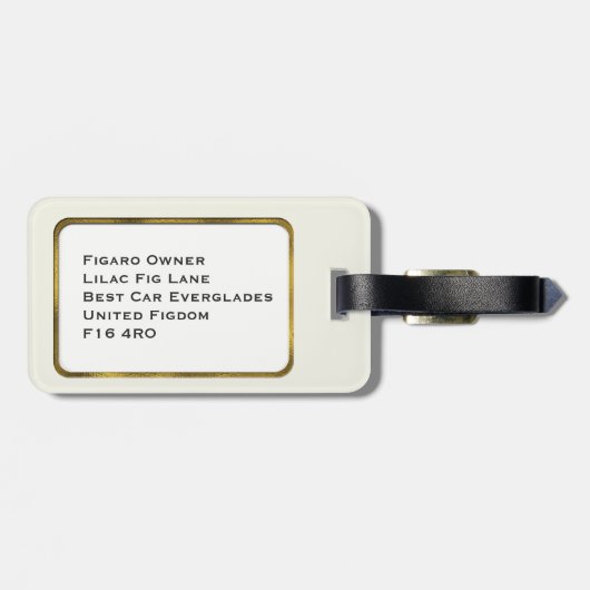 Figarations Monogram Lila Figaro Auto Bagagelabel (Achterkant horizontaal)