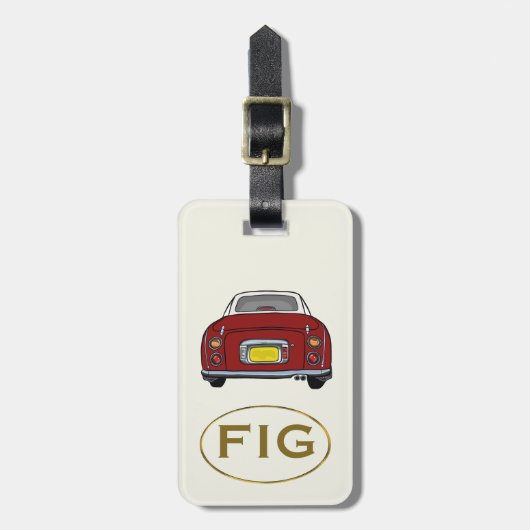 Figarations Monogram Red Figaro Car Bagagelabel (Voorkant verticaal)