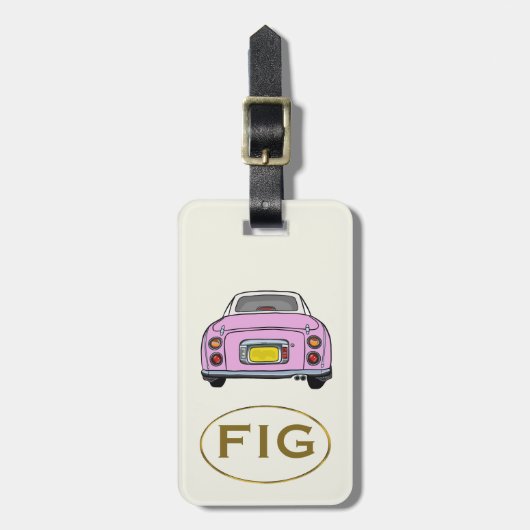 Figarations Monogram Roze Figaro Auto Bagagelabel (Voorkant verticaal)