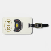 Figarations Monogram Zwart Figaro Auto Bagage Labe Bagagelabel (Voorkant horizontaal)