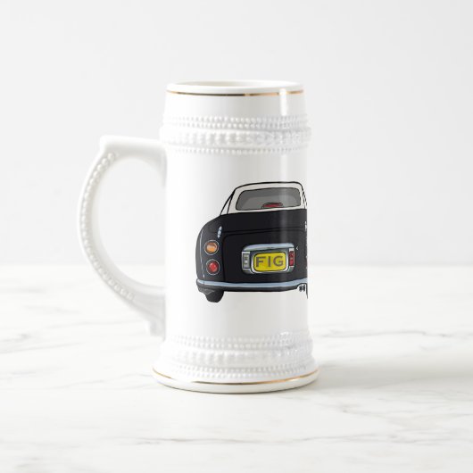 Figarations Monogram Zwart Figaro Auto Bier Stein Bierpul (Links)