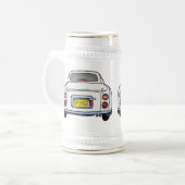 Figarations Monogrammed White Figaro Beer Stein Bierpul (Voorkant links)