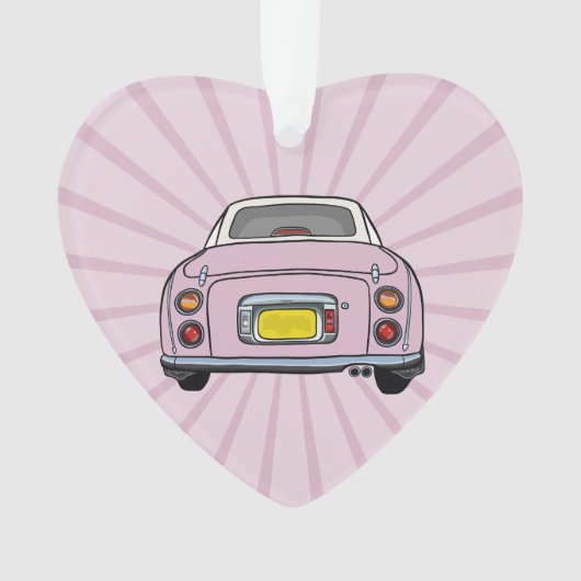 Figarations Schattige Bord Roze Figaro Car Ornamen Ornament (voorkant)