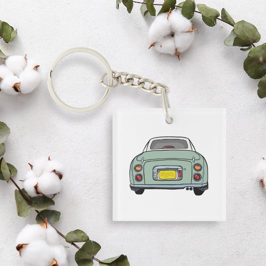 Figarations Schattige Emerald Green Figaro Car Squ Sleutelhanger