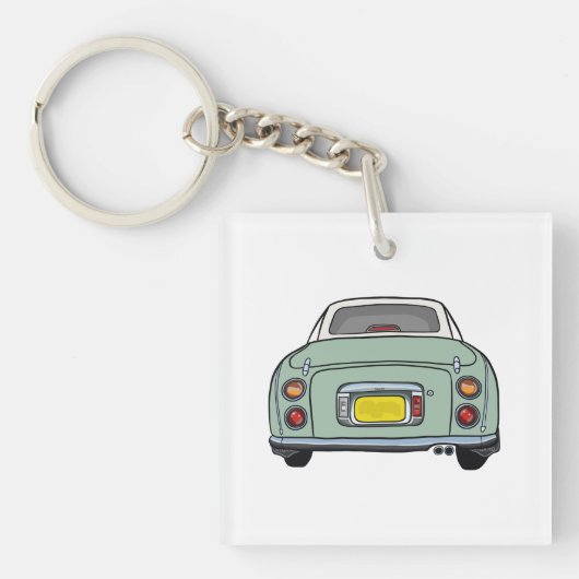 Figarations Schattige Emerald Green Figaro Car Squ Sleutelhanger (voorkant)