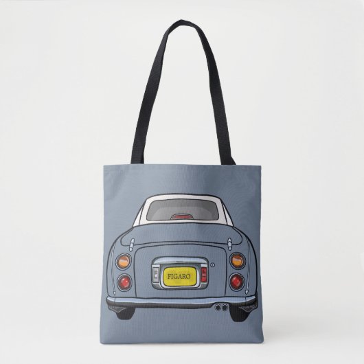 Figarations Schattige Lapis Grijs Figaro Auto Canv Tote Bag (Voorkant)