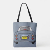 Figarations Schattige Lapis Grijs Figaro Auto Canv Tote Bag (Achterkant)