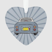 Figarations Schattige Lapis Grijs Figaro Auto Orna Ornament (voorkant)