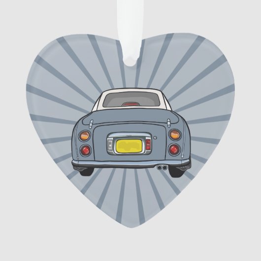 Figarations Schattige Lapis Grijs Figaro Auto Orna Ornament (voorkant)