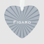 Figarations Schattige Lapis Grijs Figaro Auto Orna Ornament (achterkant)