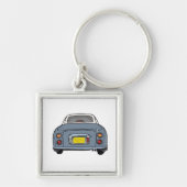 Figarations Schattige Lapis Grijs Figaro Car Squar Sleutelhanger (Voorkant)