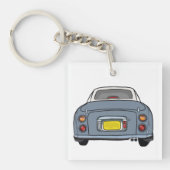 Figarations Schattige Lapis Grijs Figaro Car Squar Sleutelhanger (voorkant)