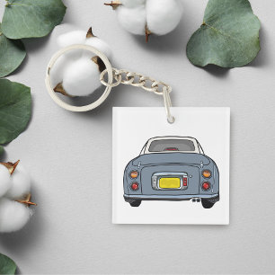 Figarations Schattige Lapis Grijs Figaro Car Squar Sleutelhanger