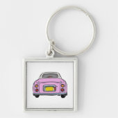 Figarations Schattige roze Figaro Car Square Sleutelhanger (Voorkant)