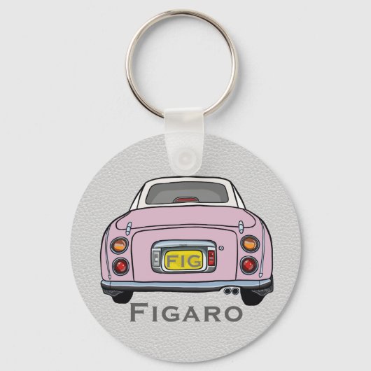 Figarations Schattige roze Figaro Naam van de auto Sleutelhanger (Voorkant)