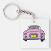 Figarations Schattige Snoep Roze Figaro Car Square Sleutelhanger (voorkant)