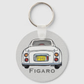 Figarations Schattige Witte Figaro Naam van de aut Sleutelhanger (Voorkant)