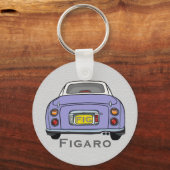 Figarations Schattigee Lila Figaro Naam van de aut Sleutelhanger (Voorkant)