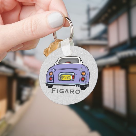 Figarations Schattigee Lila Figaro Naam van de aut Sleutelhanger