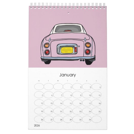 Figarations Schattigee roze Figaro Garagekalender Kalender (Jan 2026)