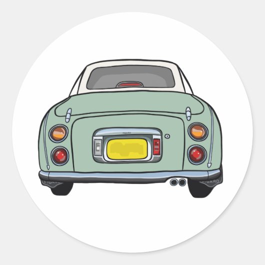 Figarations Smaragdgroene Figaro Autoscrapbook Ronde Sticker (Voorkant)