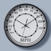 Figarations Snelheidsmeter MPH Witte Garageklok Vierkante Klok
